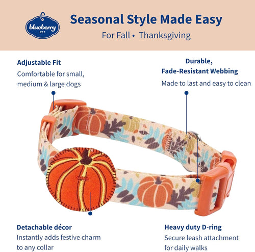 10 Patterns Fall Halloween Thanksgiving Dog Collars, Collar Covers